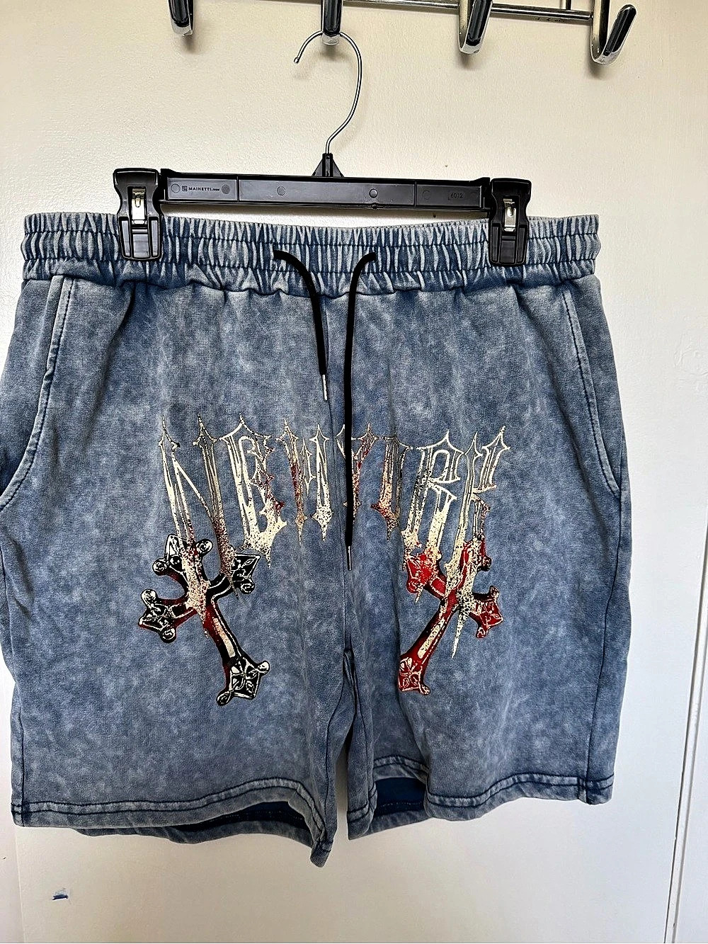 ROMWE Embroidered Blue Shorts Size XL Like New